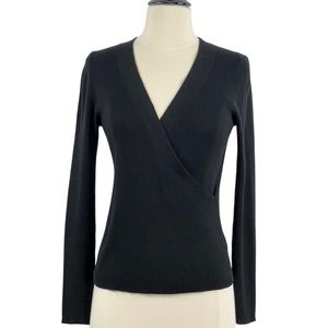 Banana Republic Long Sleeve Silk and Cashmere Blend Faux Wrap Sweater. Size S